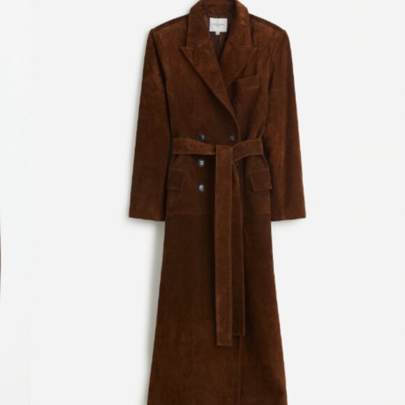 🧥 NWOT Alexa Chung × Madewell Double-Breasted Suede Overcoat – Sz 12 (Sold Out) - Picture 5 of 11
